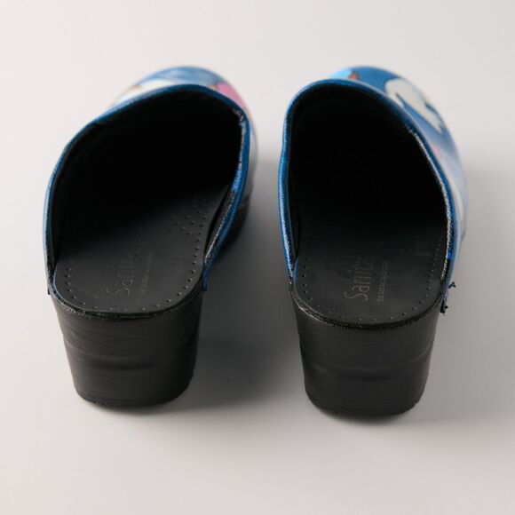 Sanita Hand Painted Stork Baby Clogs Sz 37 EU Nurse RN Midwife Shoes Denmark - Picture 6 of 15